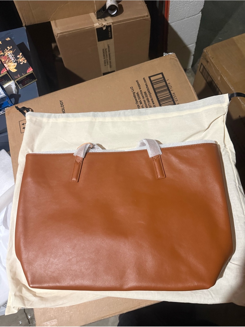 Quince Evelyn Work Tote Color - Cognac